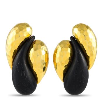 商品[二手商品] Henry Dunay | Pre-Owned Henry Dunay 18K Yellow Gold Ebony Clip On Earrings,商家Jomashop,价格¥32973图片
