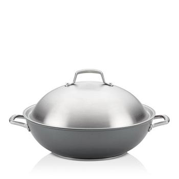商品Anolon | Accolade Hard-Anodized Precision Forge 13.5" Wok with Lid, Moonstone,商家Bloomingdale's,价格¥975图片