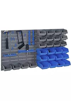 商品DURHAND | 44 Piece Wall Mounted Pegboard Tool Organizer Rack Kit with Various Sized Storage Bins Pegboard and Hooks Blue,商家Belk,价格¥339图片