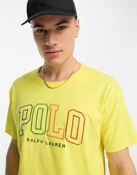Ralph Lauren | Polo Ralph Lauren multi logo oversized fit t-shirt in yellow,商家ASOS,价格¥694