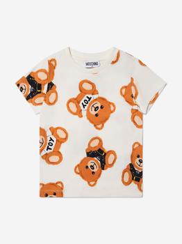 推荐Moschino Ivory Kids Teddy Bear Logo T-Shirt商品