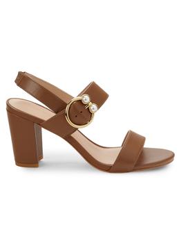 stuart weitzman凉鞋马丁靴, Stuart Weitzman | ​Leather Block Heel Sandals商品图片 4.4折