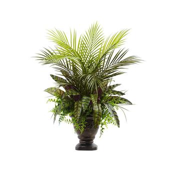 商品NEARLY NATURAL | 27" Mixed Areca Palm, Fern & Peacock Artificial Plants in Planter,商家Macy's,价格¥859图片