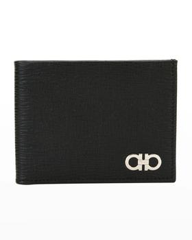 推荐Men's Revival Gancini Bi-Fold Leather Wallet, Black/Red商品