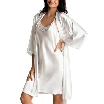 Linea Donatella | 'Mrs' Satin Wrap Bridal Robe, Chemise Nightgown Set,商家Macy's,价格¥340
