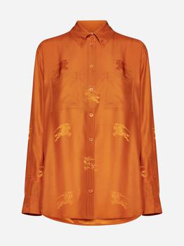 Burberry | Ivanna logo motif silk shirt商品图片,