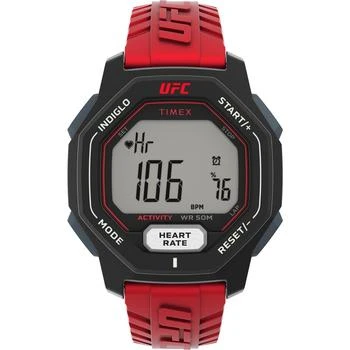 Timex | UFC Men's Spark Digital Red Polyurethane Strap Heart Rate Watch  46mm,商家Macy's,价格¥599