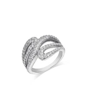Bloomingdale's Fine Collection | Diamond Wave Bypass Ring in 14K White Gold, 1.0 tcw,商家Bloomingdale's,价格¥13646