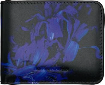 Dries Van Noten | Black & Navy Floral Wallet,商家SSENSE CA,价格¥2469