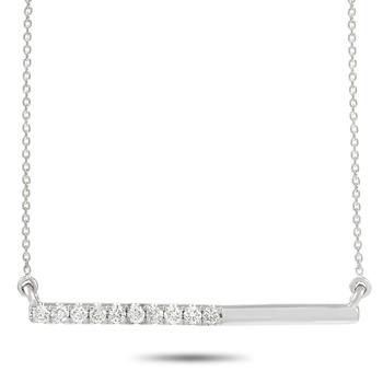 LB Exclusive 14K White Gold 0.17 ct Diamond Bar Necklace product img