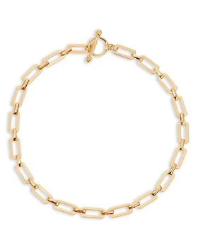 Ettika Jewelry | Golden Flat Rectangle Chain Necklace, 15",商家Bloomingdale's,价格¥366