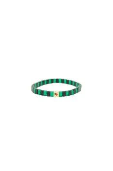 Clare V | Women's Glass Beaded Stretch Bracelet In Black/emerald,商家Premium Outlets,价格¥398