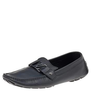 更多路易威登男鞋, [二手商品] Louis Vuitton | Louis Vuitton Black Leather Monte Carlo Slip on Loafers Size 45商品图片 满1件减$100, 满减