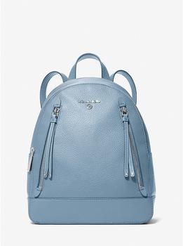 mk双肩包图片, Michael Kors | Brooklyn Large Pebbled Leather Backpack商品图片 7折