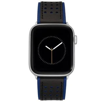 推荐Men's Black and Blue Premium Leather Band with Perforated Pattern 42mm, 44mm, 45mm, Ultra 49mm Apple Watch商品
