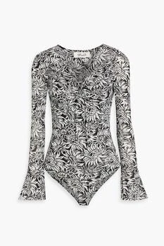 Diane von Furstenberg | Lyric floral-print stretch-mesh bodysuit,商家THE OUTNET US,价格¥597