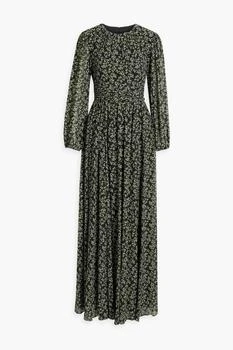 推荐Floral-print metallic fil coupé crepe maxi dress商品