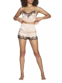 L'Agent by Agent Provocateur | Amelea Silk Lace-Trim Pajama Shorts 