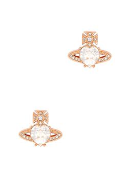 product Ariella embellished rose gold-tone orb earrings image