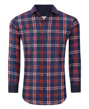 推荐Slim Fit Wrinkle-Free Plaid Button Down Shirt商品