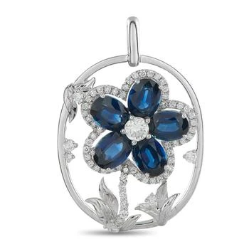 [二手商品] LB Exclusive | Platinum 1.26 ct Diamond and 9.51 ct Sapphire Flower Pendant MF28-101025,商家Premium Outlets,价格¥31256