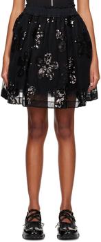 Simone Rocha | Black Ruffled Miniskirt商品图片,