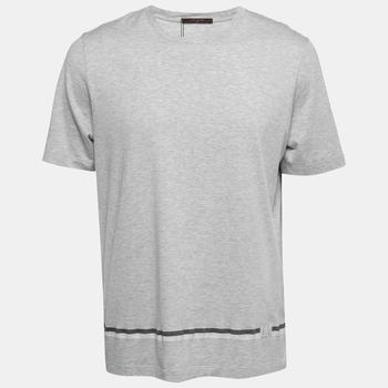 推荐Louis Vuitton Grey Jersey Stripe Detail T-Shirt XL商品