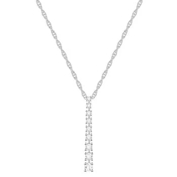 Macy's | Diamond Graduated 18" Pendant Necklace (1/3 ct. t.w.) in Sterling Silver 2.5折