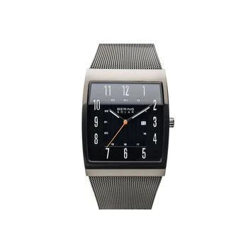 推荐Men's, Slim Solar Stainless Steel Tank Case Mesh Watch商品