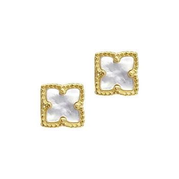 ADORNIA | Mother of Imitation Pearl Gold-Tone Flower Stud Earrings 独家减免邮费