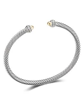 David Yurman | Sterling Silver & 18K Yellow Gold Cable Classic Bracelet with Diamonds,商家Bloomingdale's,价格¥6573