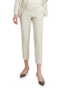 商品Theory | Treeca Stretch-Linen Cropped Pants,商家Saks OFF 5TH,价格¥873图片