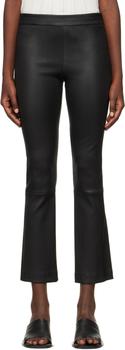 Theory | Black Slim Kick Leather Pants商品图片,额外8.5折, 独家减免邮费, 额外八五折