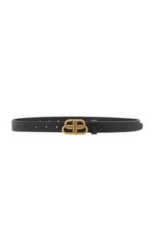 Balenciaga | Balenciaga - Women's BB Thin Leather Belt - Black - 70 cm - Moda Operandi商品图片,