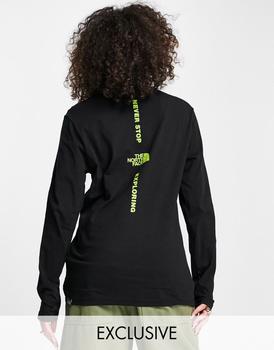 The North Face | The North Face Vertical long sleeve t-shirt in black Exclusive at ASOS商品图片,
