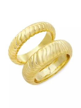 Shashi | Frances 14K-Yellow-Gold Vermeil 2-Piece Ring Set,商家Saks Fifth Avenue,价格¥1002