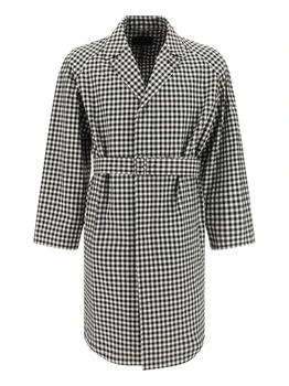 Prada | Prada Check Pattern Belted Coat 5.9折