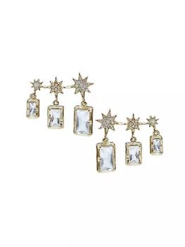 Anzie | Aztec 14K Yellow Gold, 0.18 TCW Diamond & Clear Topaz Ear Crawlers,商家Saks Fifth Avenue,价格¥16503