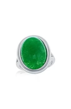 SIMONA | Sterling Silver Oval Jade Ring,商家Nordstrom Rack,价格¥649