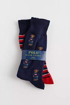 推荐Polo Ralph Lauren Tossed Denim Bear Sock 2-Pack商品