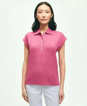 Brooks Brothers | Linen-Cotton Blend Cap-Sleeve Polo Shirt,商家Brooks Brothers,价格¥218