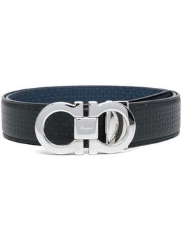 菲拉格慕皮带腰带, Salvatore Ferragamo | Black and Blue Leather Reversible Belt Salvatore Ferragamo Man商品图片 9折