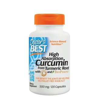Doctors Best Vitamins | Doctors Best High Absorption Curcumin from Turmeric Root with C3 Complex and  Bioperine 500 mg Capsules, 120 Ea商品图片,