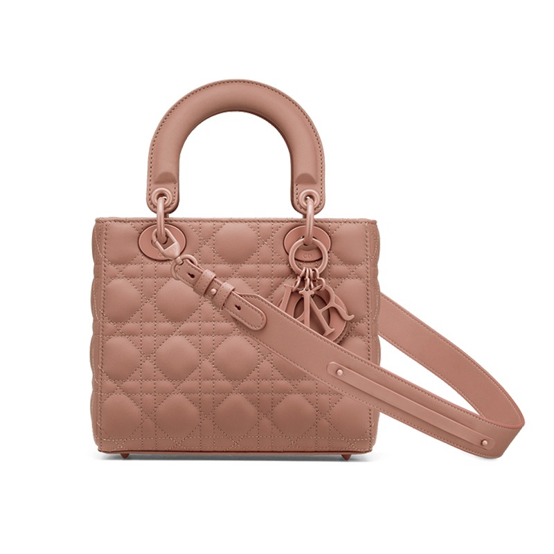 迪奥手提包, Dior | DIOR/迪奥 20秋冬款LADY DIOR系列MY ABCDIOR 女士粉色哑光小牛皮单肩手提戴妃包 （勋章款）商品图片 7.9折×额外9.5折, 包邮包税, 额外九五折