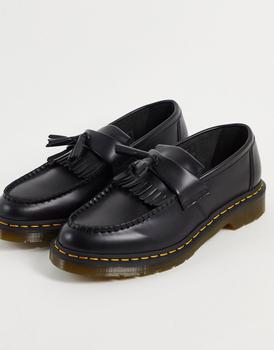 推荐Dr Martens adrian ys tassel loafers in black smooth商品