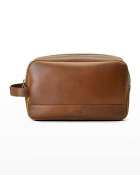 推荐Men's Navigator Leather Zip Travel Kit Bag商品