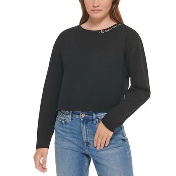 Calvin Klein | Women's Cotton Crewneck Logo High-Low T-Shirt商品图片,6折×额外7折, 额外七折