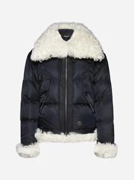 推荐Shearling and quilted nylon down jacket商品