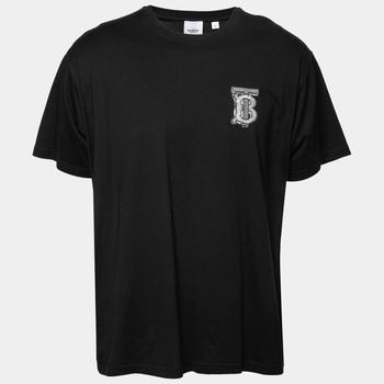 burberry短袖, [二手商品] Burberry | Burberry Black Cotton Logo Appliqued Short Sleeve T-Shirt L商品图片 