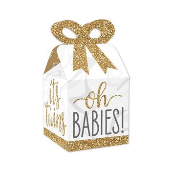 商品Big Dot of Happiness | It's Twins - Square Favor Gift Boxes - Gold Twins Baby Shower Bow Boxes - Set of 12,商家Macy's,价格¥122图片
